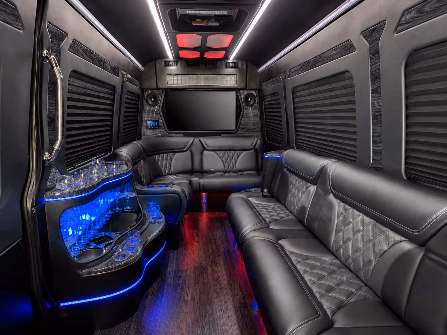 albany 25 passenger party bus interior
